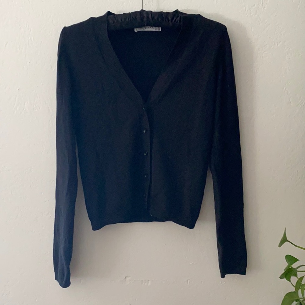 Zara black button-up cardigan
